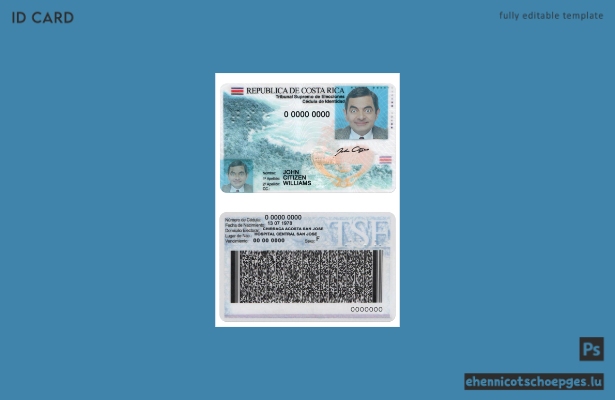 Costa Rica Personalausweis Version 2 – Beispielvorschau